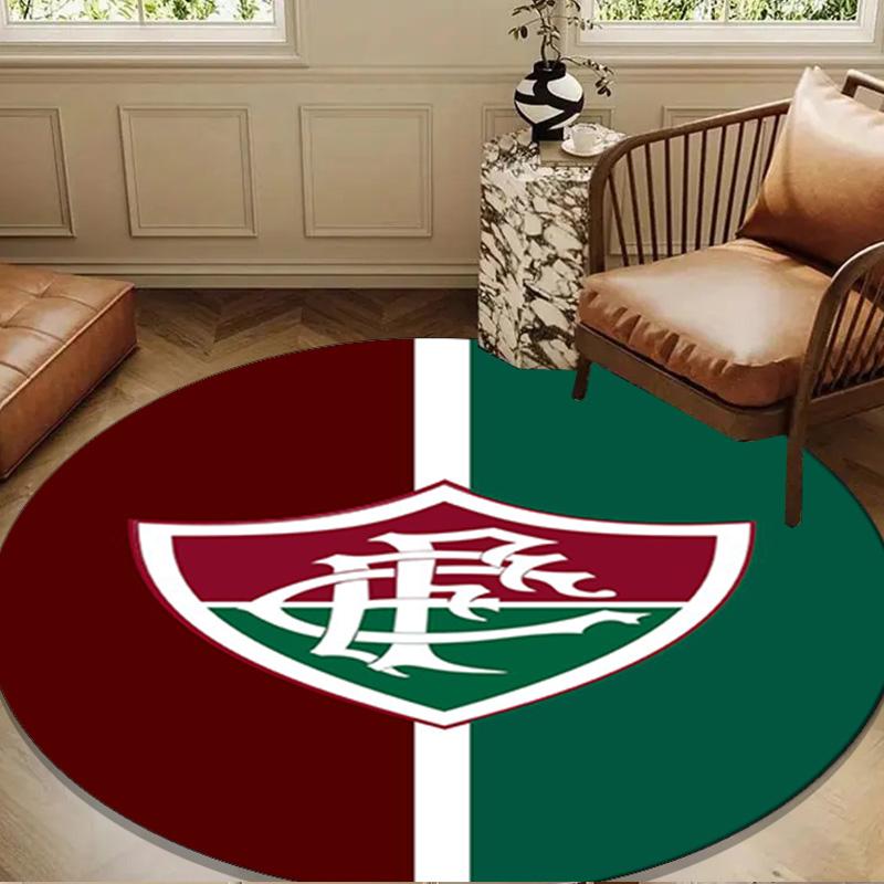 1PC rug Flumi-nense Football Crest Round mat Home Decor, Chair rug For livingroom,Bedroom, doormat home decor Birthday Gift Christmas Gifts