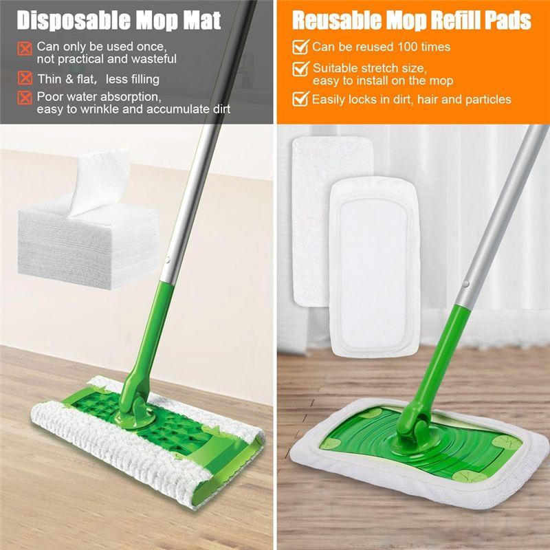ABIY 8 шт. Многоразовые сменные насадки для швабры Swiffer Sweeper, влажные насадки для швабры, сменные насадки из микрофибры