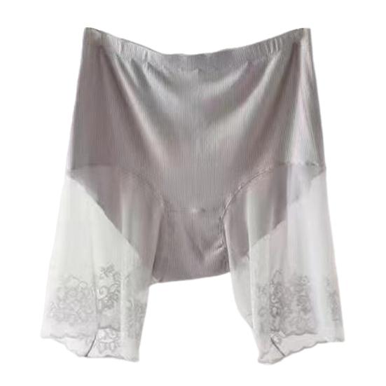 Women Safety Pants High Elasticity Solid Color Seamless Lace Patchwork Anti-exposure High Waist Tummy Control Quick Dry Mini