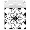 [Q7342] - Set of 6 Black 'Cement Tiles' Stickers - 15x15 Cm