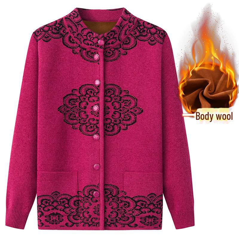 Бабушкин вязаный кардиган: Уютный бархатный свитер на весну, осень и зиму