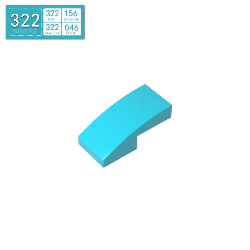 BRICKE Zhuan Ke 2x1 Curved Slope | Compatible with Lego | 11477 | MOC Loose Parts | Educational DIY Building Blocks Toy
