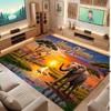Mountain Landscape Theme Crystal Velvet Floor Rug Personalized Custom Name Text Warm Carpet Home Decoration