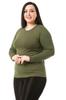 Women's Style Big Size Body Plus Size Crew Neck Long Sleeve Viscose Black Body