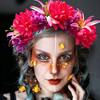 Bright Artificial Marigold Flower Headband Vivid Faux Marigold Floral Headpiece  Holiday Gathering