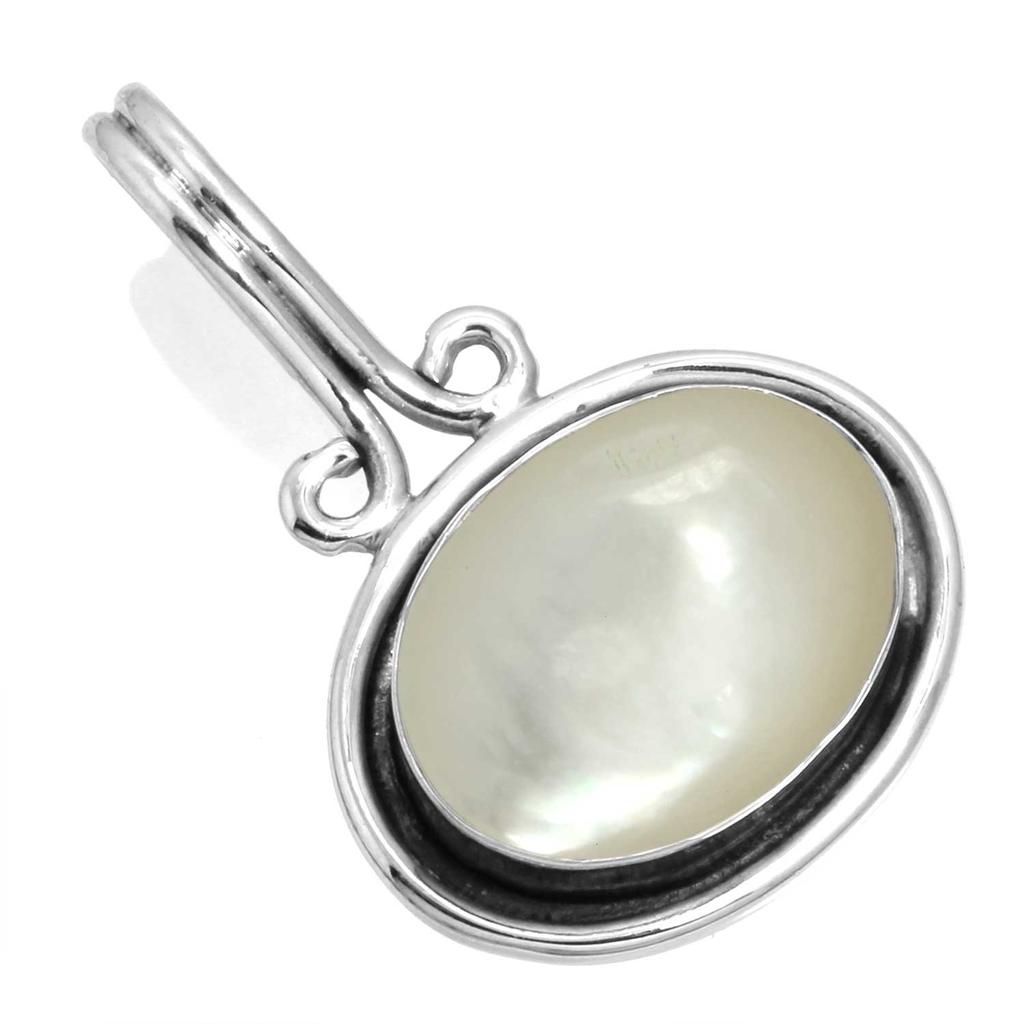 925 Sterling Silver Pendant Women Gemstone Handmade Jewelry Anniversary Gift Blue Green Purple Copper Turquoise Pearl Lapis Mother Of Pearl Boho