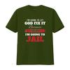 Mens Im going to let god fix it because if i T Shirt Black vintage Washed Comfortable fashion Soft homme Stretched