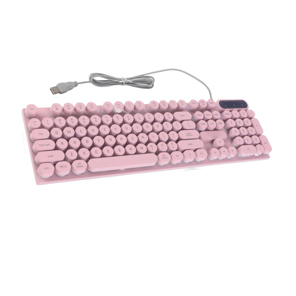 1 шт. Игровая клавиатура USB Круглые 104 клавиши С подсветкой Эргономичная Складные ножки Мультимедийные клавиши Проводная клавиатура для настольного компьютера Ноутбука