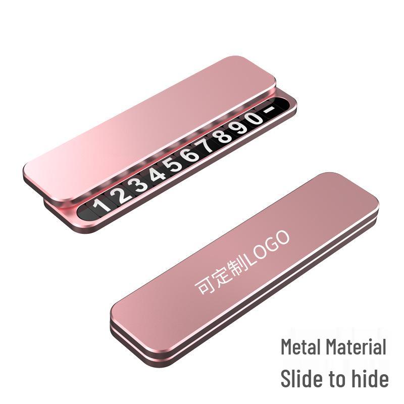 Роскошная временная парковочная табличка с алюминиевой пластиной для номера телефона для салона автомобиля