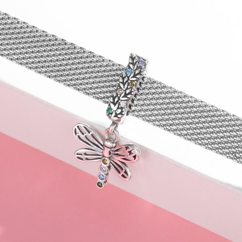 Designer Charms 925 Sterling Silver Tortoise Panda Unicorn Clip Beads with Clear CZ Bead Charms for Reflection Bracelet Jewelry