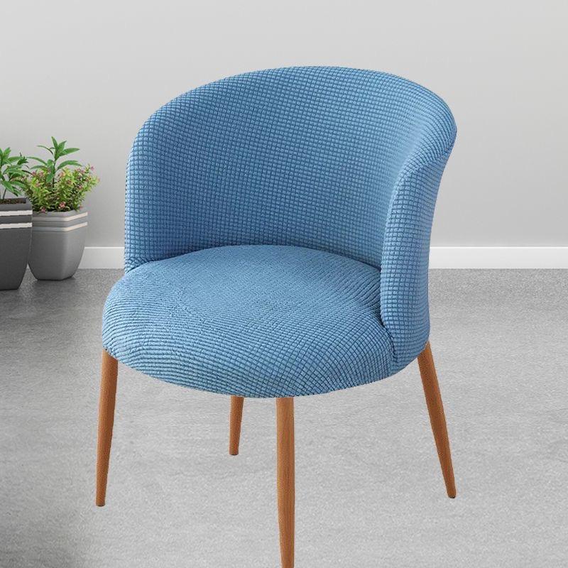 Флисовый чехол на стул, эластичный съемный, моющийся, с круглым дном, изогнутое заднее сиденье, подходит для отеля, домашнего номера, офиса, обеденного стула, чехол