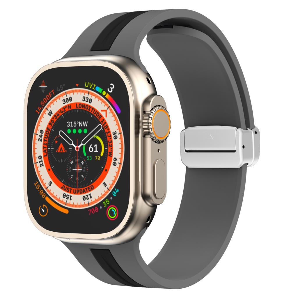 Магнитная застежка Ремешок Для Apple Watch Ultra 2 ремешок 49мм 44мм 40мм 45мм 41мм 38мм Силиконовый Браслет iWatch серия 7 3 6 5 se 8 9