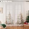 1 шт. Рождественские прозрачные шторы в рождественском стиле, тюль с принтом в виде елки для кухни, спальни и гостиной, домашний декор