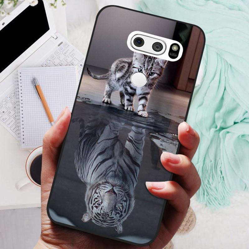 Чехол для LG V30 V30+ Милый Кот Расписная Задняя Крышка Телефона Для LG V35 V30S Thinq Funda Силиконовый Мягкий Для LGV30 V30 Plus Чехлы Coques