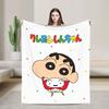 Мультяшное одеяло Крошка Шин-чан Фланелевое Весна Осень Многофункциональное Супер Мягкое Пледы для Дивана Автомобиля Постельные принадлежности Пледы