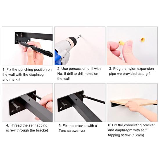 1 шт., сверхмощный кронштейн для экономии места, Т-образный кронштейн из нержавеющей стали, твердая плавающая настенная полка, опора для дома