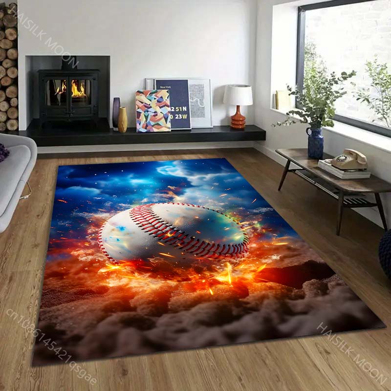 Multiple sizes Baseball Themed Sports Pattern Carpet for Living Room Bedroom Sofa Home Decor Non-slip Floor Mat Luxury Gift