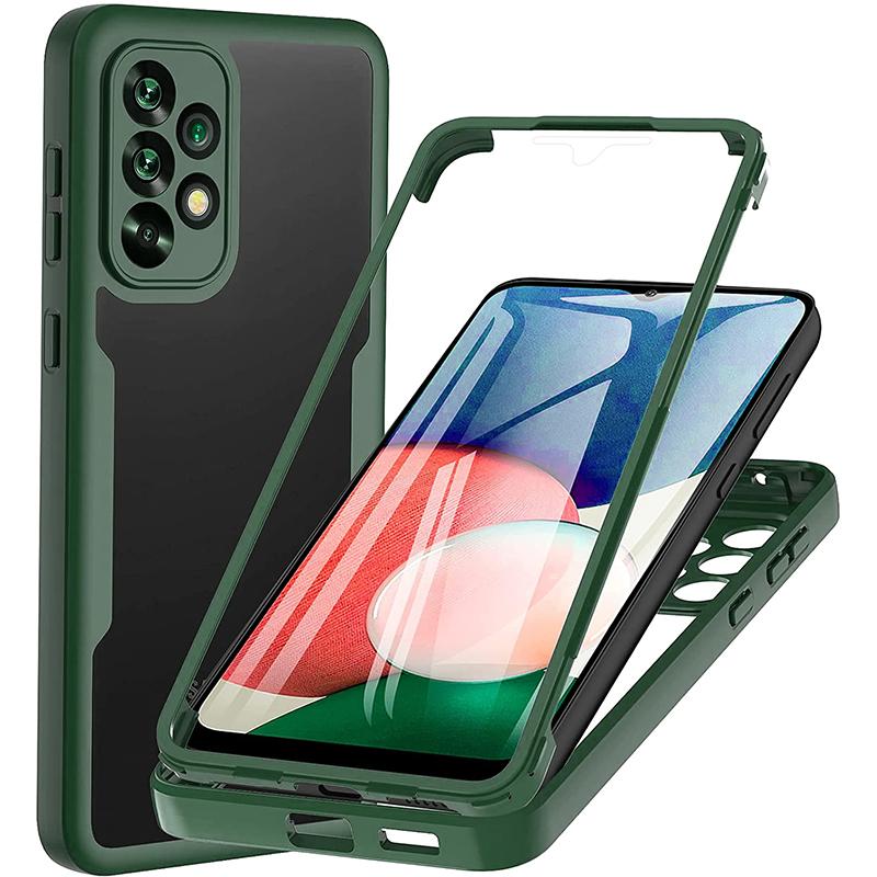 Противоударный чехол для Samsung Galaxy S21 FE S22 ULTRA A13 A23 A53 Защитная пленка для экрана S23 360 Полная защита тела Прочный двусторонний чехол-бампер