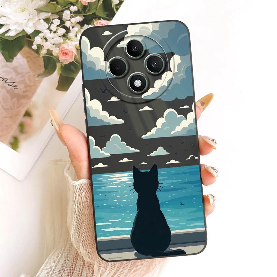For OPPO Reno12 F 5G Reno 12 Pro 12F 12FS 12 5G Cute Cat Flower Butterfly Cartoon Phone Case Shockproof Soft Silicone Cases