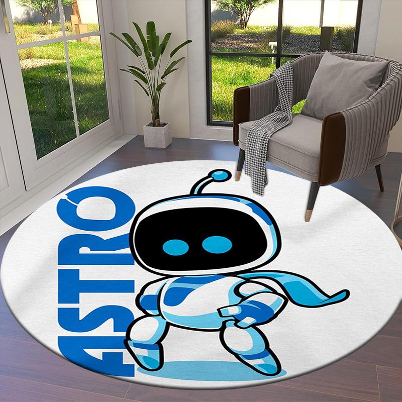 Круглый ковер ASTRO BOT, Ковер для гостиной, спальни, дивана, игровой комнаты, Декор, Нескользящий коврик для пола