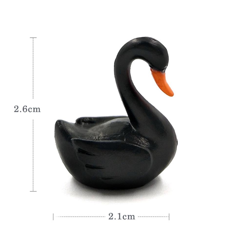 Fairy Garden Black White Swan Miniature Love Ducks Figurine Lover Birds Ornaments Animals Statue
