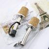 1/3PCS Metal Barware With Cover Bottle Stopper Wine Pourer Wooden Cork Oil Dispenser