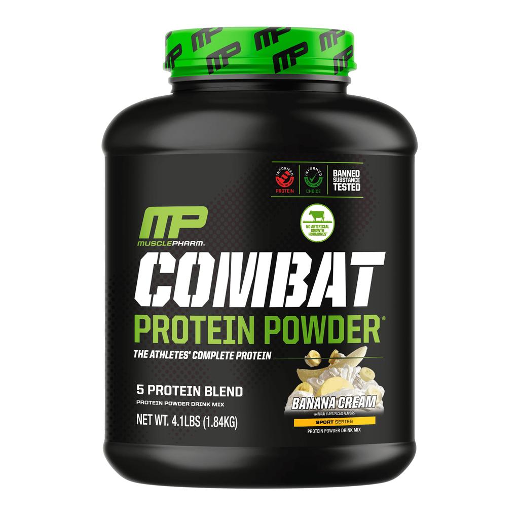MusclePharm Combat Protein Powder, Banana Cream, 4 Lb (1,81 Kg)