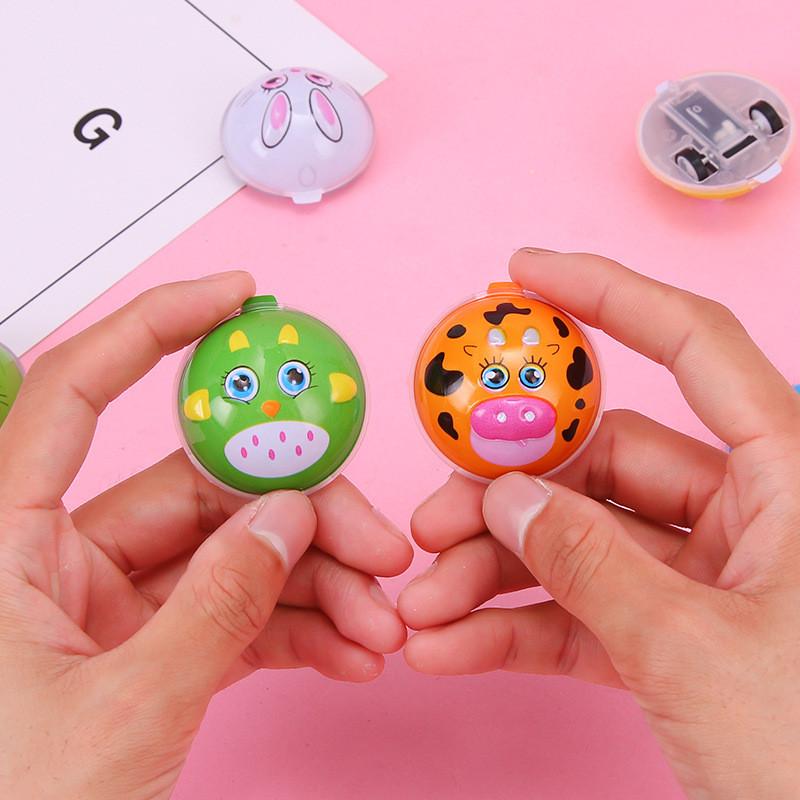 Chick Rabbit Cartoon Plastic Semi Circle Mini Animal Car Toy Parent Child Play