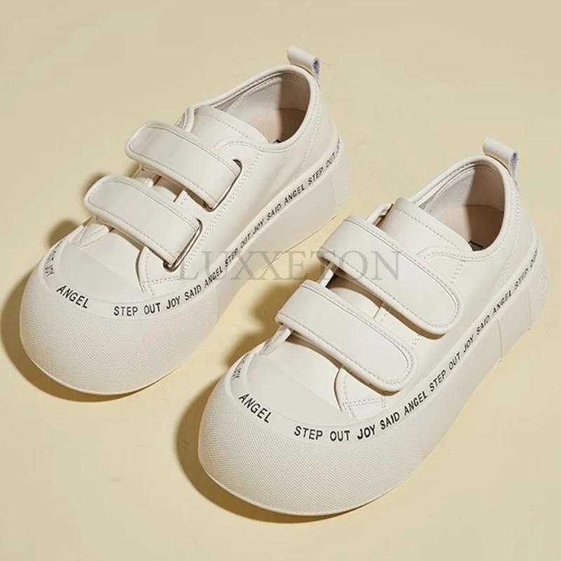 Women Korean Thick Sole Letter Big Head Matsuke Shoes Solid Color Sports and Leisure Versatile Bread Shoes Board Shoes