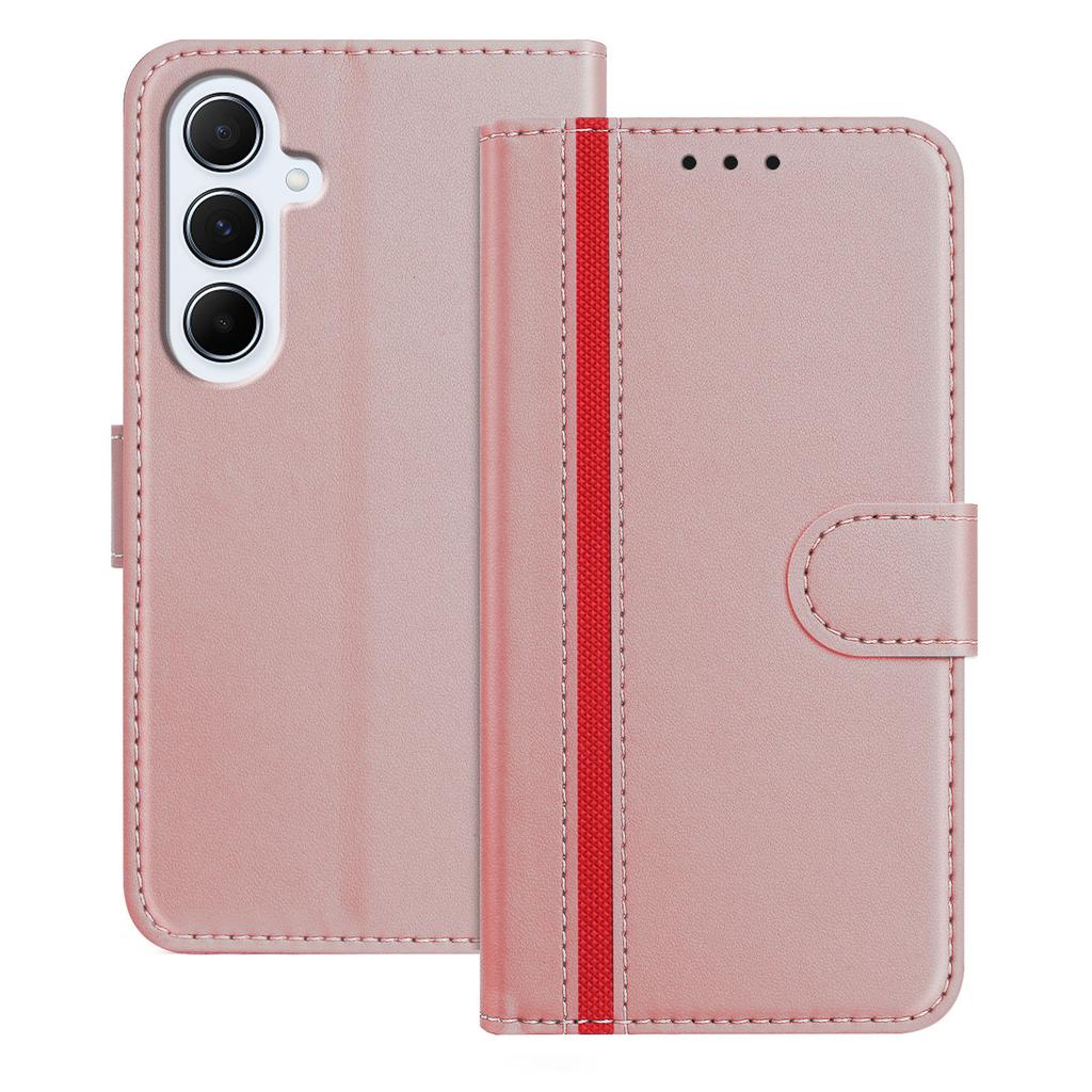 For Samsung Galaxy A56 5G Phone Cases Wallet Stand Color Splicing Leather Cover with Magnetic Clasp