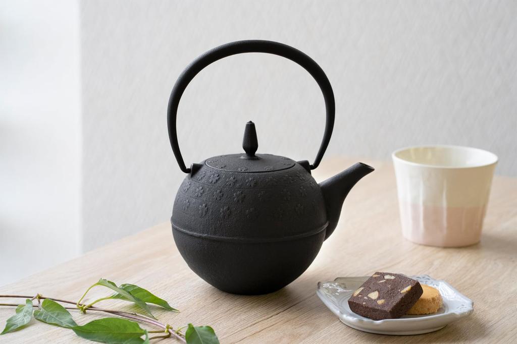 Чайник Ikenaga Iron Works Iron Nanbu Ironware черного цвета, произведен в Японии, 0,6 л