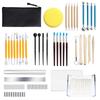 KARMAREY Clay Crafting Tool Clay Scraping Clay Roller Oven Pottery 39-Piece Set Spatula, Rod, Slab, Cutter, Clay, (39)