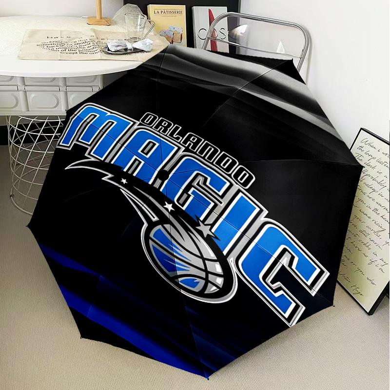 basketball Orlando Logo Umbrella Folding umbrella, automatic umbrella 8-Frame for Travel, camping Use Gift for Halloween Christmas