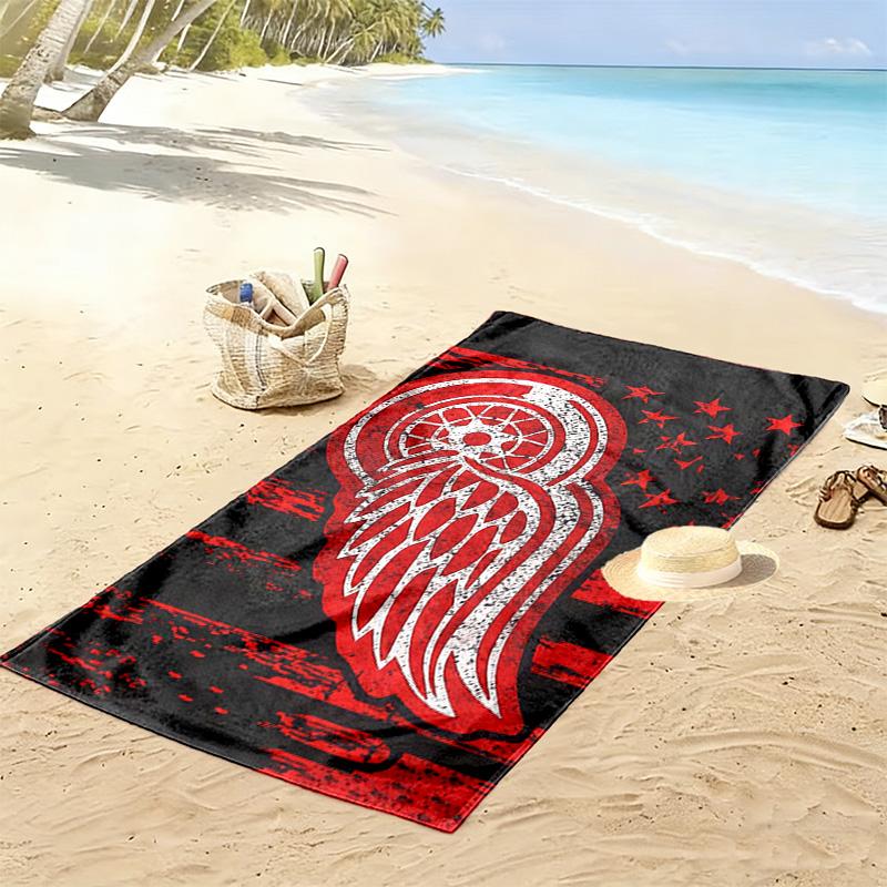 Detroit Red Wings2 Print Beach Towel, Large Soft Quick Dry Towel for Beach Camping Swimming