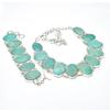 Natural Amazonite Gemstone Handmade 925 Sterling Silver Jewelry Amazonite Neclace Bracelet Set, Antique Jewelry Set, Party Wear Gift