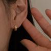 14k sparkle emboss one touch earrings (1pair)