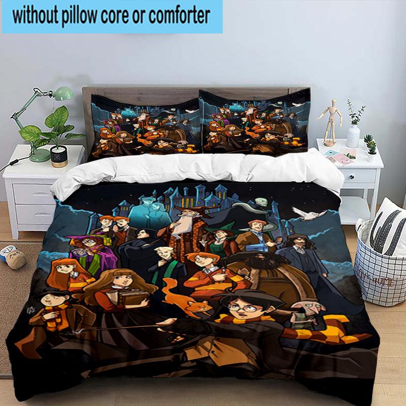 1PC Magical School Adventure 3pcs Bedding,Including 1pc Duvet Cover And 2pcs Pillowcases Perfect for Christmas,Ideal for Bedroom, Dormitory