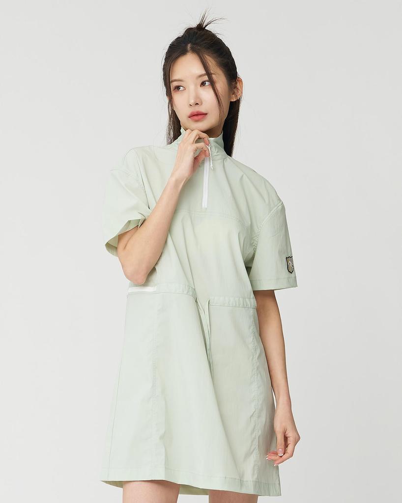 Pifa 1904 Stretch Stand Collar Dress (Green)