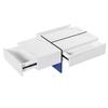 Home High-Gloss Coffee Table Marble Panel with 3 Drawers App Control Colorful Side Light Strip Rectangle Shape LED Tea Furniture