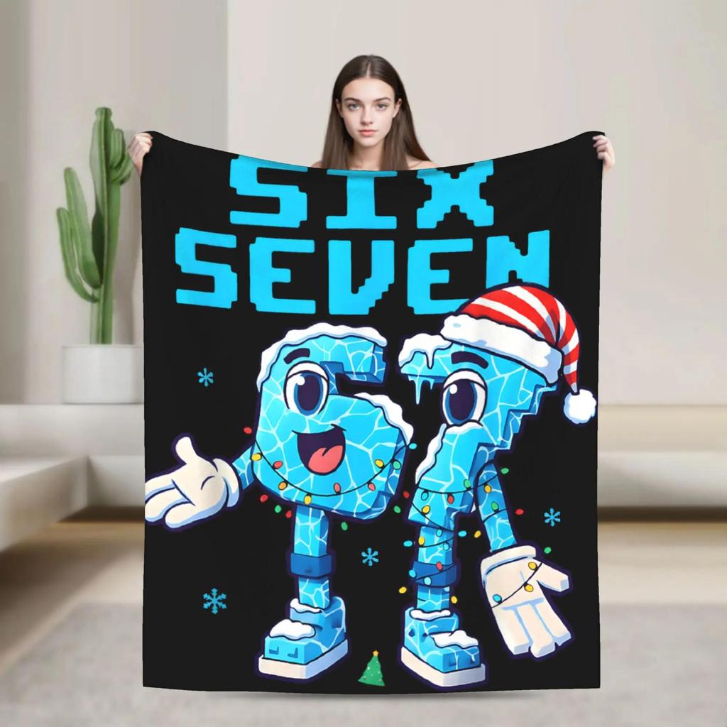 Soft Flannel Blanket for Boys  Christmas Gaming Picnic Theme Brainrot Italian Funny  Design Bedding Throw for Sofa or Bed
