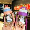 Детская поилка для воды Sippy Rabbit 650 мл, креативные мультяшные детские поильники с трубочками, герметичные бутылки для детей на открытом воздухе