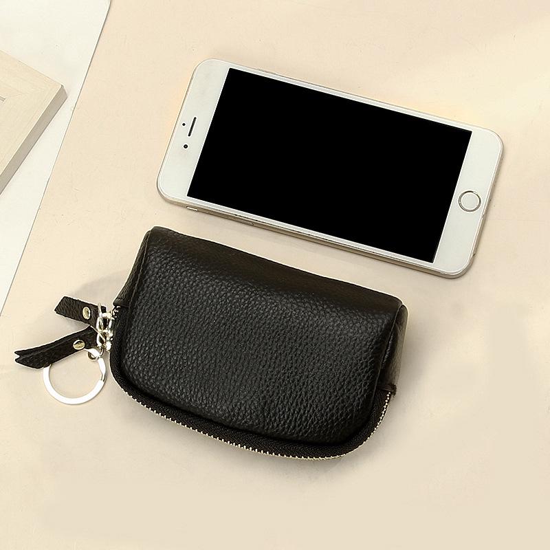 Европейско-американский кошелек для монет из натуральной кожи - Двойная молния, Большая вместимость, Стильный клатч