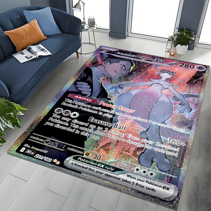 Japanese Anime Pokemon Card Area Carpet for Living Room Home Decor Sofa Table Kids Rug Non-slip Chair Lounge Floor Mat Potdemiel