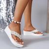 Women's Summer Wedge Heel Flip Flops - Stylish, Comfortable, Outdoor Beach Sandals