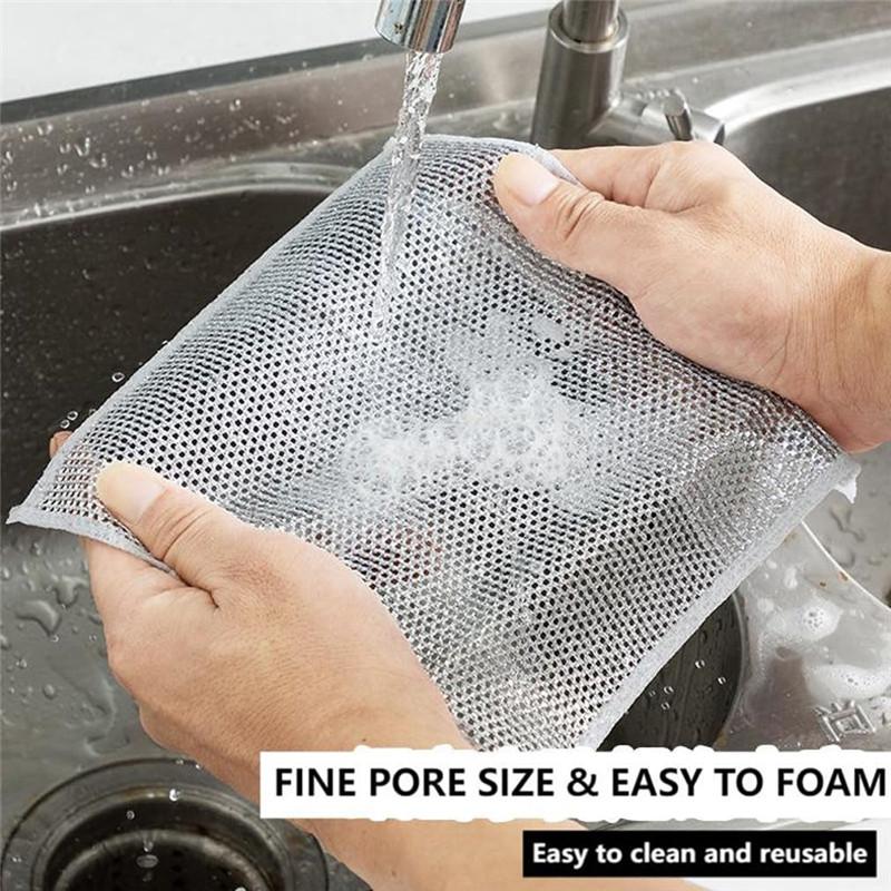 Kitchen Cleaning Cloth Rust Removal Magic Cleaning Cloth Metal Steel Wire Cleaning Rag Multipurpose Dish Wash