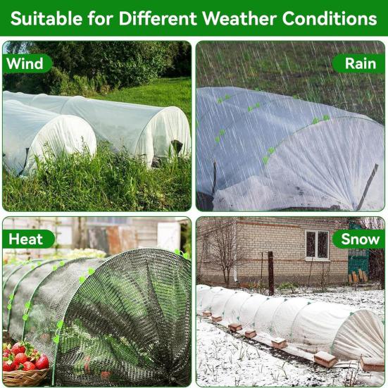 Дуги для теплицы Yousheng для приподнятых грядок, съемные стеклопластиковые арки для туннеля теплицы, садовые дуги, набор для туннеля для выращивания с зажимами и гвоздями для сетки
