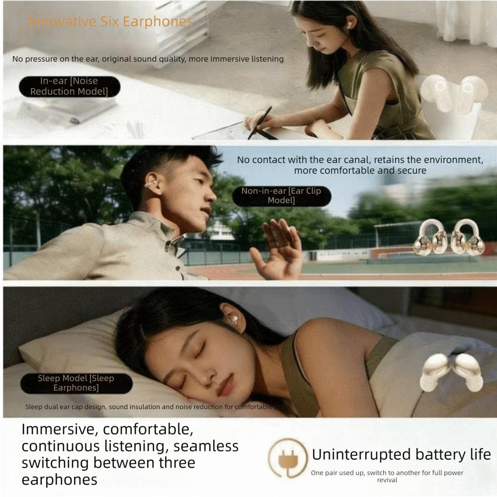 Heavy Bass Wireless Earbuds Noise Reduction Clip On Earphones True Wireless Headphones Daily Use