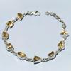 Natural Citrine Gemstone Handmade 925 Solid Sterling Silver Bracelet 7-8" E0c27