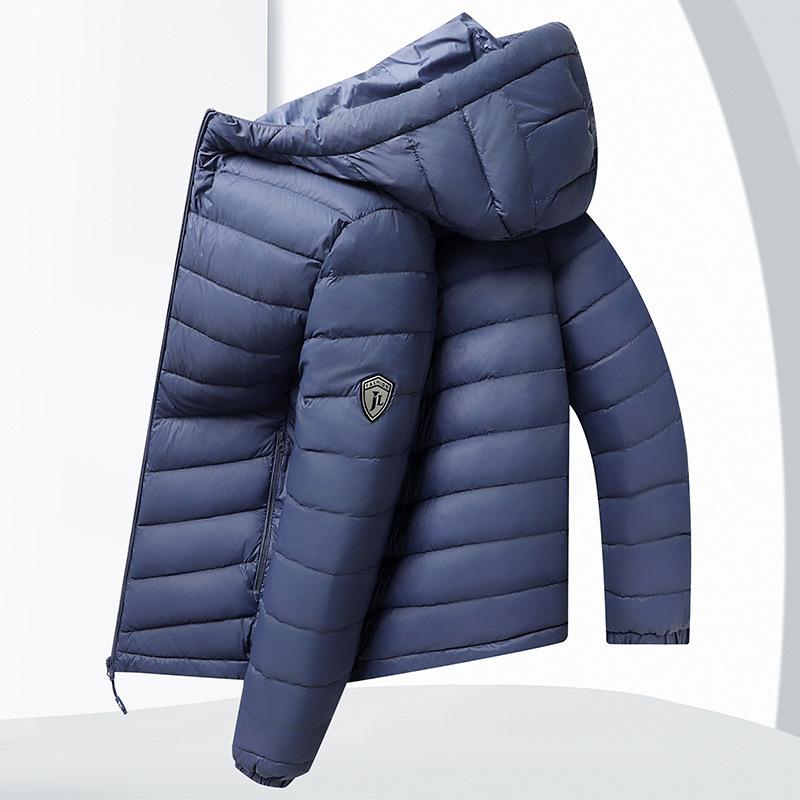 Легкая мужская куртка-пуховик с капюшоном, короткая, осенняя куртка для мужчин среднего и молодого возраста
