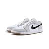 Jordan Air Jordan 1 Slip Resistant Abrasion Resistant Low top Vintage Basketball Shoes Unisex White Gray 553558-146(Team1254-)